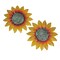 Set of 2 Hand Painted Metal Sunflower Wall Hanging Sculptures Home Decor Art